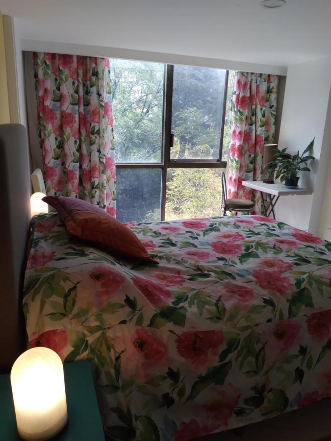 Charming Sunny Bedroom Overlooking Beautiful Amsterdam Avenue In Best Condesa Area Kota Meksiko Bagian luar foto